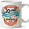 MUGFFINS Geburtstagstasse 20 Jahre Alt - Becher/Mug als Geschenk zum Geburtstag/Jubiläum - Keramik 350 mL