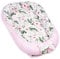 PaLulli Kuschelnest 2-seitig Babynest Babynestchen Baby Nest Nestchen Reisebett Wickelauflage Kuschelbett, Kokon Kokon für Babybett - Babys und Säuglinge, 100% Baumwolle Oeko TEX (Rosa Feder)