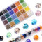 LABOTA 1200Pièces 6mm Perle en cristal, perle en verre à facette multi-couleur AB Perles dans une Boîte pour Bracelets, Colliers, Porte-Clé, Broderie et Fabrication de Bijoux