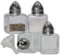 Set di 4 mini cubi in vetro trasparente per sale e pepe con tappo in acciaio inox e imbuto facile da riempire