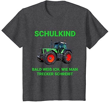 Kinder Landwirt Trecker Traktor Schulkind Junge Einschulung Schule T-Shirt