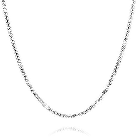 LeCalla Links 925 Sterling Silber 2 MM Magie 8-seitige italienische Schlange Kette Halskette für Jugendliche und Frauen 22 Zentimeter