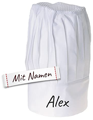 LALALO Kochmütze personalisiert mit Namen Bestickt, für Damen und Herren | Geschenk zum Geburtstag und zu Weihnachten, Kochhaube mit Klettverschluss in Einheitsgröße, zum Kochen, beim Grillen
