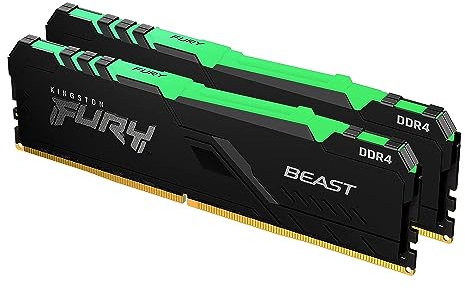 Kingston FURY Beast RGB 32GB (2x16GB) 3200MT/s DDR4 CL16 Mémoire Kit pour PC Kit de 2 KF432C16BB1AK2/32