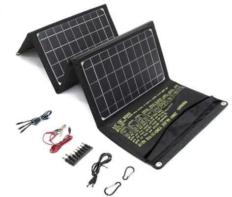 Chargeur Solaire Portable 36W Panneau Solaire Pliable Solaire QC3.0 Charge Rapide, USB Type-C DC 3 Sortie de Charge Rapide pour, la Banque d'alimentation, Le Camping, Les téléphones Portables
