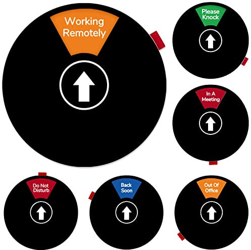 Büro-Türschild, 6 Optionen verfügbar und weg, Do Not Disturb drehendes Schild für Türen, Out of Office Hinweisschilder, 15,2 cm