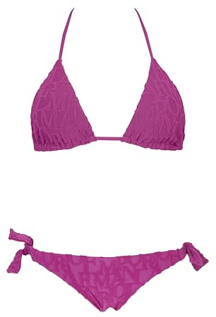 EMPORIO ARMANI Bikini Donna 3D Bold Logo Triangolo Viola L, Bouganville 3D EA Lo, L
