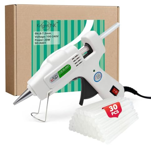 Krightlink Hot Glue Gun Kit with 30 Glue Sticks, Fast Preheating Hot Melt, High Temp for School Crafts DIY Arts and Quick Home Repairs (20w)
