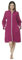 Nadia - Vestaglia da Donna Invernale in Pile Operato, Lunga con Zip e Tasche - 100% Made in Italy (Bordeaux, L)