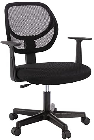 Bonzyhome Office Chair, Swivel Computer Chair with Armrest & Lumbar Support, Ergonomic Office Chairs for Home with 360° Rotation Seat Desk Chairs (Black)