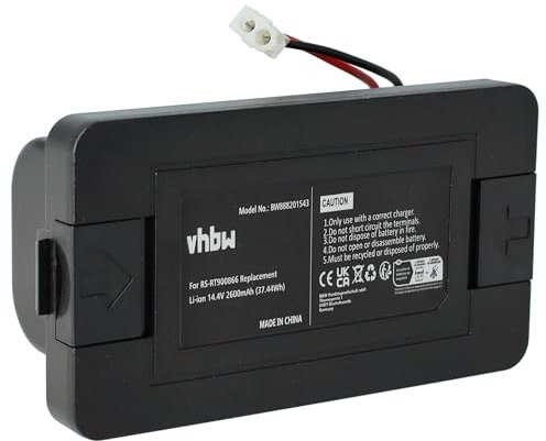 vhbw Batterie Compatible avec Rowenta X-plorer série 20 RR6825, RR6825WH, RR6871, RR6871WH Robot électroménager Noir (2600mAh, 14,4V, Li-ION)