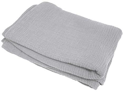 jilda-tex Bio-Tag esdecke Musselin Medina 100% Bio-Baumwolle Knitterlook Uni Made in Green (Hellgrau, Überwurfdecke 220x240 cm) hellgrau kuschelig wohlfühlend warm überwurf Decke