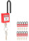 Juego de 10 Candados de Seguridad de Nailon de 38 Mm, Cada con Dos Llaves, para Aplicaciones Eléctricas, Hidráulicas o Neumáticas en Interiores o Exteriores (Rojo)