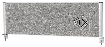 MAUL Tisch Trennwand Akustik MAULconnecto 160x50cm | Raumteiler für Schreibtisch |In Büro und Praxis | Raumtrenner mit Klemmfuß| Ideal als Sichtschutz und Schallschutz |allergikerfreundliches Vlies