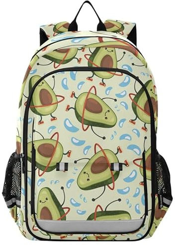 ODAWA Schulrucksäcke für Mädchen Büchertaschen Teenager Kind Grundschule Taschen Mädchen Jungen Rucksack, Lustige Avocado-Figur, Einheitsgröße