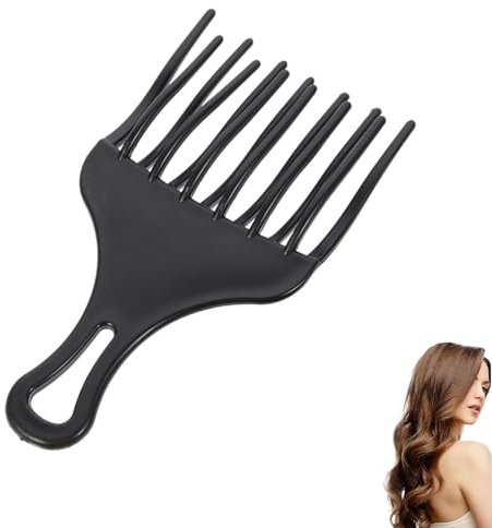 Negro Peine,Peine Pelo Rizado,Grueso Comb,Peine Ancho Dientes,Peines de Peluqueria,Peine de Peluquero de Resistente al Calor,Peine de Dientes Grandes para Pelo Largo Mojado o Rizado