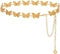 Liutufy Waist Chain Belts Women Girls Metal Belly Link Adjustable Waist Belt for Jeans and Dress (Gold Butterfly S