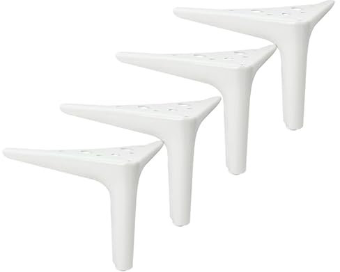 Lot de 4 pieds de meubles triangulaires blancs,Pieds de Meubles en Métal,pour Meubles, Armoires, Canapés, Table Basse (15CM)