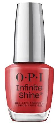 OPI Infinite Shine Big Apple Red – vorgehärtete Gel-Technologie ohne UV-Lampe – bis zu 11 Tage Halt – langanhaltender, veganer Nagellack – extra breiter ProWide Pinsel für makellosen Auftrag