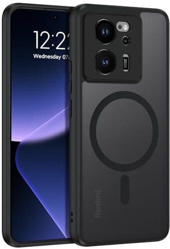 GUAGUA für Xiaomi 13T Hülle, Xiaomi 13T Pro Hülle [Kompatibel mit MagSafe] Matt Magnetisch Handyhülle Rückseite Durchscheinende Stoßfest Schutzhülle Dünn Case für Xiaomi 13T/13T Pro (6,67'') Schwarz