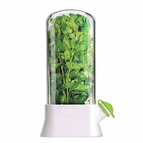 DONGYEMO Herb Saver, Herb Keeper For Refrigerator, Cilantro Containers For Refrigerator, Herb Saver Pod, Fresh Herb Keeper For Cilantro, Parsley, Asparagus, Keeps Vegetables For 2-3 Weeks M