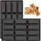 YXHZVON 2 PCS Moules Pour Barres De Céréales, 12 Cavités Moule Silicone Rectangulaire, Anti-adhésif Moule à Chocolat pour truffe, pain, muffin, brownie, pain de maïs, cheesecake et savon (Noir)