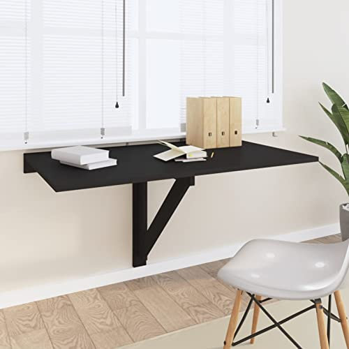 ZEYUAN Wand-Klapptisch Schwarz 100x60x56 cm Holzwerkstoff, Klapptisch Wand, Wandtisch, Klappschreibtisch, Schreibtisch Klappbar Wand, Klapptisch Esstisch - 342647