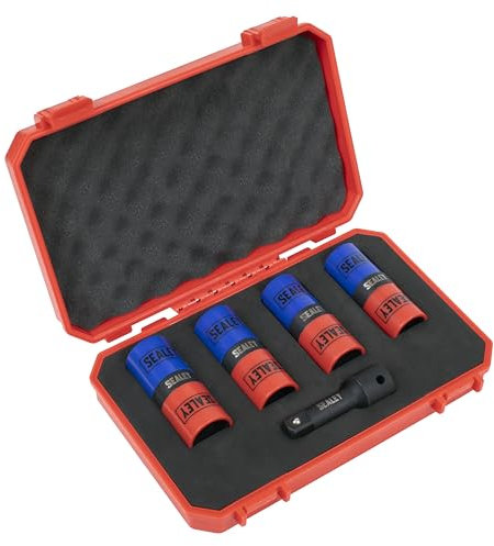 Sealey 5pc 1/2 Sq Drive Alloy Wheel Double Ended Impact Socket Set 18.5 x 19.5, 19 x 21, 21 x 21.5, 22 x 22.5mm - SX1820S