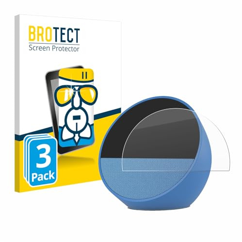 BROTECT Schutzglas für Amazon Echo Spot 2024 | 3 Stück Transparenter Displayschutz Made in Germany Schutzfolie Panzer Folie Glas 9H Anti-Fingerprint Einfache Montage Clear