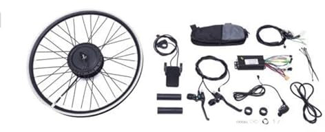 Taozhiyy Kit de conversion pour vélo électrique 24 pouces - Roue avant 36 V 500 W - Kit de conversion de vélo électrique avec contrôleur double mode (pour frein à disque V-Brake et batterie 36 V 13