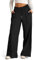 EIRUKON Pantalon Jogging Femme Large Pantalon Sport Baggy Jogging Taille Haute Pantalons Droit Décontracté Pantalons de Training Yoga avec Poches et Taille Élastique,Noir,M