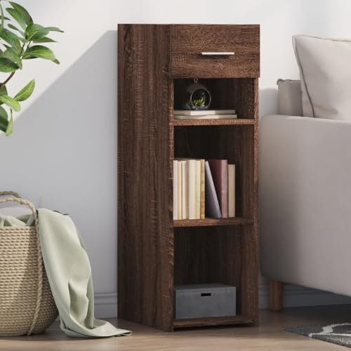 Somanki Sideboard Braun Eichen-Optik 30x42,5x93 cm Holzwerkstoff, Kommode Schlafzimmer, Kommoden & Sideboards, Wohnzimmerschrank, Flur Kommode, Zimmer Möbel - 846312