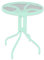 Jardin202 - Mesa de Cristal Redonda con Base metálica | Ideal para Terraza, Jardín o Balcón | 60x70cm | SELECCIONA Color | Verde