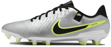 Nike Legend 10 Academy FG/MG, Sneaker Hombre, Metallic Silver/Black/Volt, 45 EU