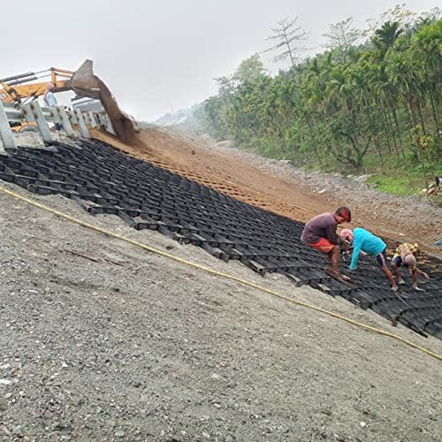 HDPE 11 55 85 105 155 200 300 660 pi2 Géogrille pour murs de soutènement, allée en grille de gravier Treillis de renforcement stabilisateur de sol robuste, pour aménagement paysager, travaux de sous-c