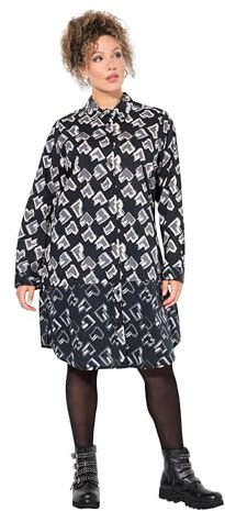 Ulla Popken Damen Longtunika schwarz 50+
