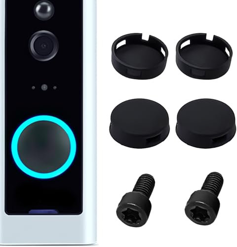 4 Pack Doorbell Button Replacement for Ring Doorbell Pro, Black Push Button Kit with 2X Screws Fix Cracked, Broken, or Split Buttons Compatible Accessories for Ring Video Doorbell