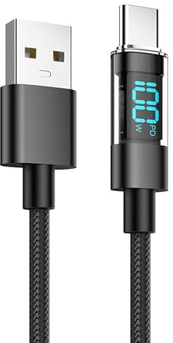 USB A auf USB C Kabel 1m, Schnell Datenkabel, Typ C Kabel Kompatibel Für Samsung Galaxy, SSD, Powerbank, Laptop, Android Auto