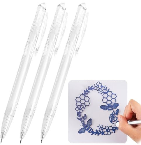 3 pezzi Strumenti da taglio artigianali a penna di coltello, penne da taglio di precisione per carta con impugnatura antiscivolo, penna coltello per studenti, strumento di taglio creativo