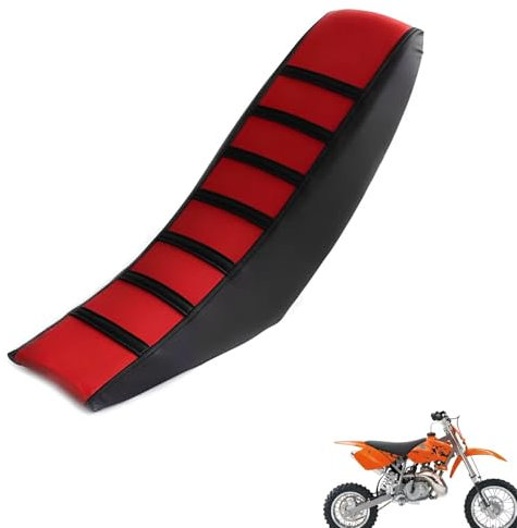 generisch sitzbankbezug Motorrad kompatibel mit KTM 50 SX 2006-Present,Sonnenschutz und Anti-Rutsch,Motorradzubehörsitzbankbezug Motorrad (Black red)