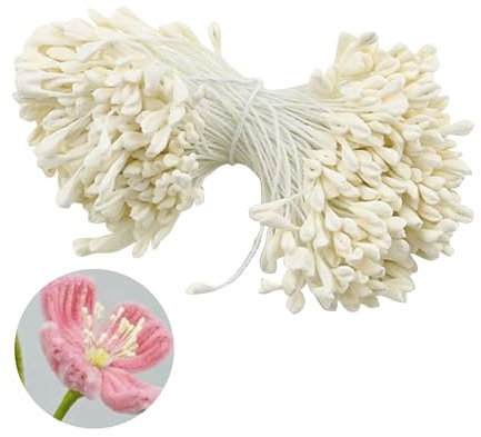 350 Stück Pfeifenputzer zum Basteln Blumen,Blumenstrauß Pfeifenreiniger Blumen Set Pipe Cleaner Flowers Staubblatt Weiß Craft Bouquet Staubblätter,für Sonnenblumen Tulpe Bastelset Kunstblumen Zubehör