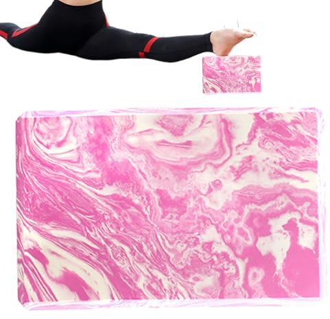 Yoga-Block, Pilates-Stein, 23 x 15 x 7 cm, weicher Schaumstoff-Stützblock, Fitness-Balance-Werkzeug, kompakte Stabilitätshilfe für Teenager, Frauen, Männer, Fitnessstudio, Zuhause, Blau, Rosa