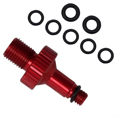 Jotekonoby Ventiladapter für Fahrräder, Hinterradstoßdämpfer, Luftpumpe, Ventiladapter für Rockshox Monarch Dt Xmm Marzocchi Ifp, Aluminiumlegierung, passend für Federgabel (rot)