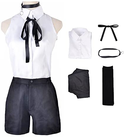AYIMEIS Reze Cosplay Kostüm Complete Set mit Perücke Anime Chainsaw Man Cosplay Kostüm Reze Outfit Weihnachten Halloween Karneval Party Kleidung für Erwachsene