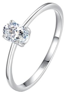 TTDGYYXW Schmuck Neue 2025 Oval Zirkonia Ringe Echt Sterling Für Frauen Edlen Schmuck 2025 Neue Für Mit Für Sie Halsketten Ohrringe