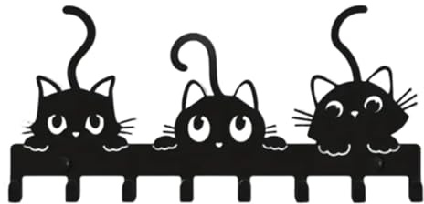 ZYOMVUN Portachiavi da Parete, Portachiavi moderno in metallo, Appendi Chiavi a Muro Gatti con 8 ganci, Multifunzionale, per corridoio, appartamento, soggiorno e cucina