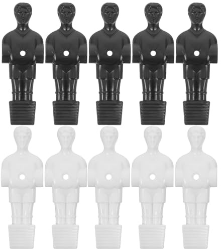 Figure di Ricambio per Calcio Balilla 10 Pezzi Hips Bianco Nero | Design Realistico, Portatile e Montaggio Semplice, per Pause in Ufficio e Ritrovi Amici