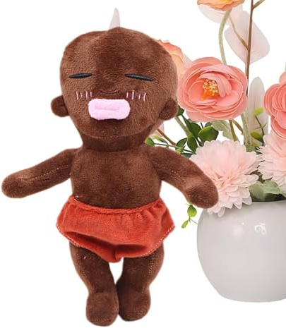 Generisch Cartoon Plush Toys - Soft Stuffed Hugging Pillow Dolls, Cute Black Character Plush Figures for Kids Boys Girls and Friends, Decorative Cushion Toys for Nursery Home School Car Cafe