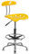 Flash Furniture Zeichenhocker mit Traktorsitz, gelb und verchromt