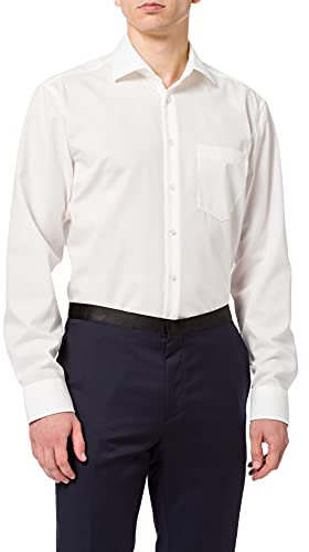 Seidensticker Herren Mens Regular Longsleeve Cotton Business Shirt, Ecru(001000), 45 EU